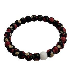 Lokai Disney Beauty and the Beast Belle Bracelet Black Floral Rose - Size Large